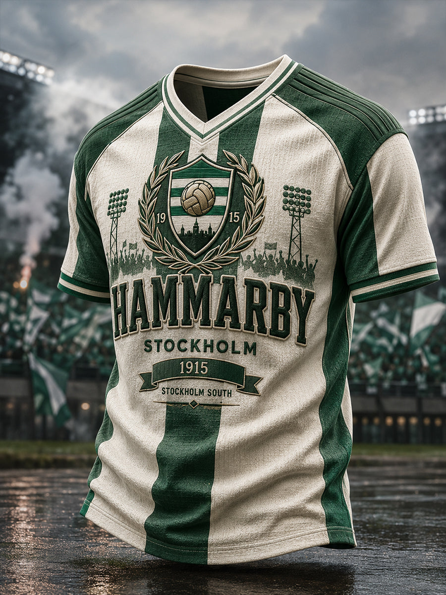 Herrarnas svenska fotboll Hammarby Fans älskare V-ringad t-shirt