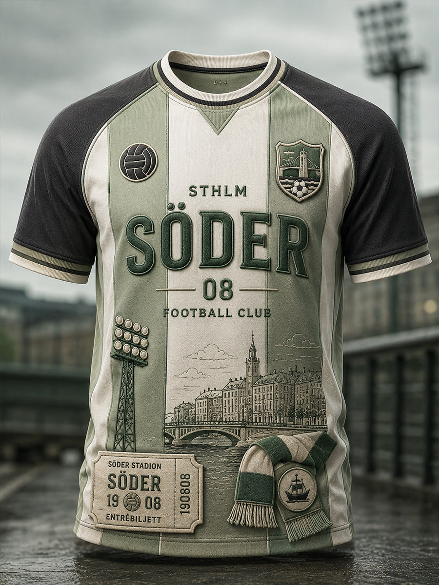 Herrtröja i svensk fotboll – favorit för Hammarby-supportrar, kortärmad t-shirt