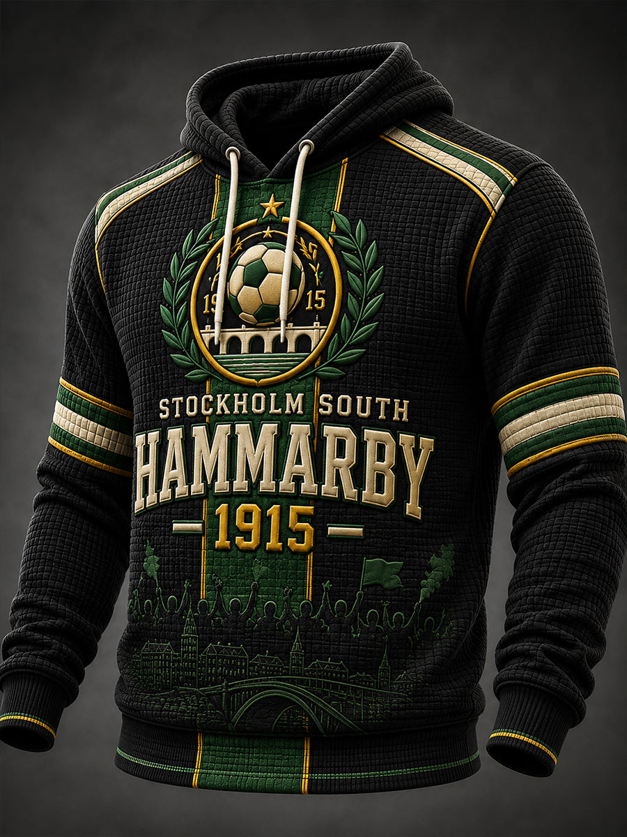Herrlig dammuddare i svensk fotboll för Hammarby-fans, överdimensionerad huvtröja med fallande axlar och fickor