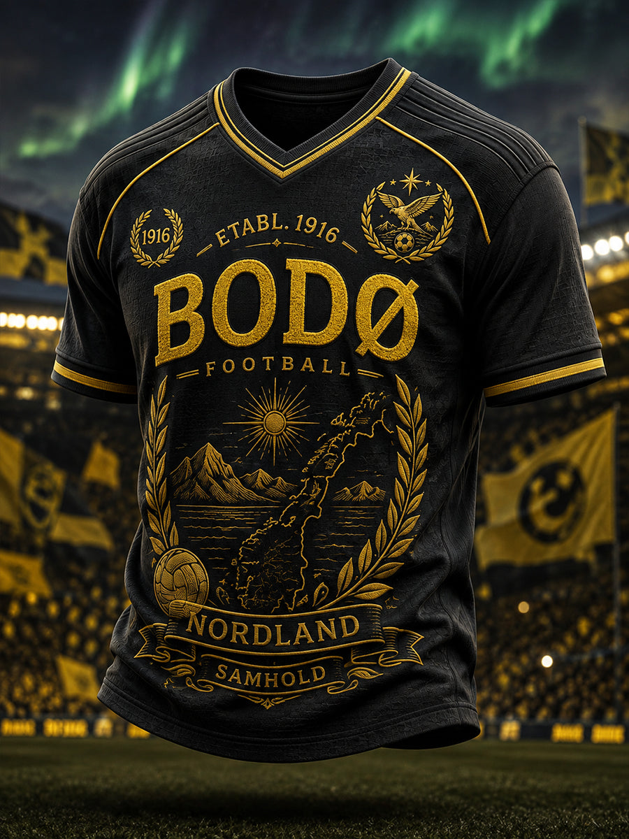 Mäns norska fotboll Bodø/Glimt Fans Älskare V-hals T-shirt