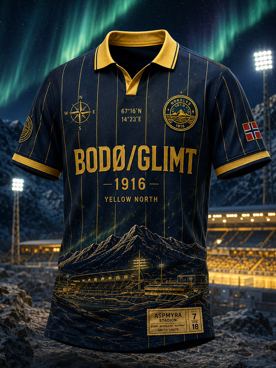 Herrarnas norska fotbollströja för fans av Bodø/Glimt med korta ärmarna