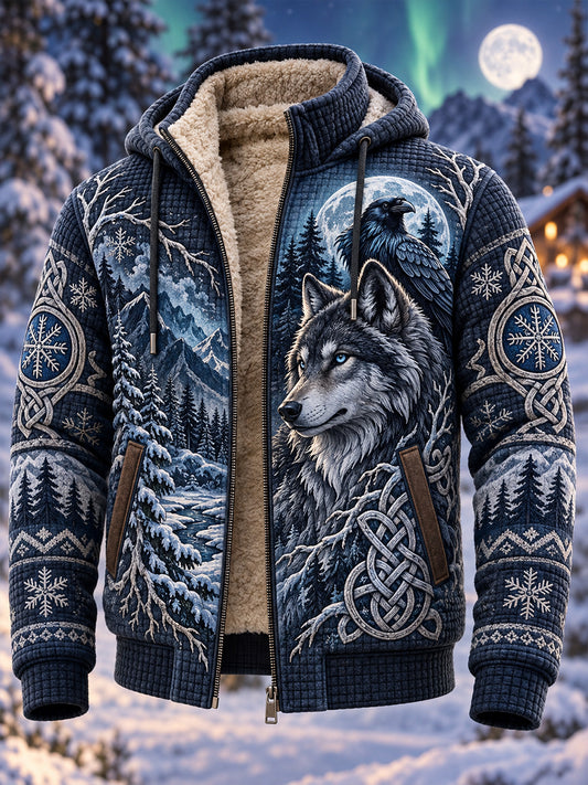 Herrens nordiska skogsdjur Fleece-Lined Hooded Jacka