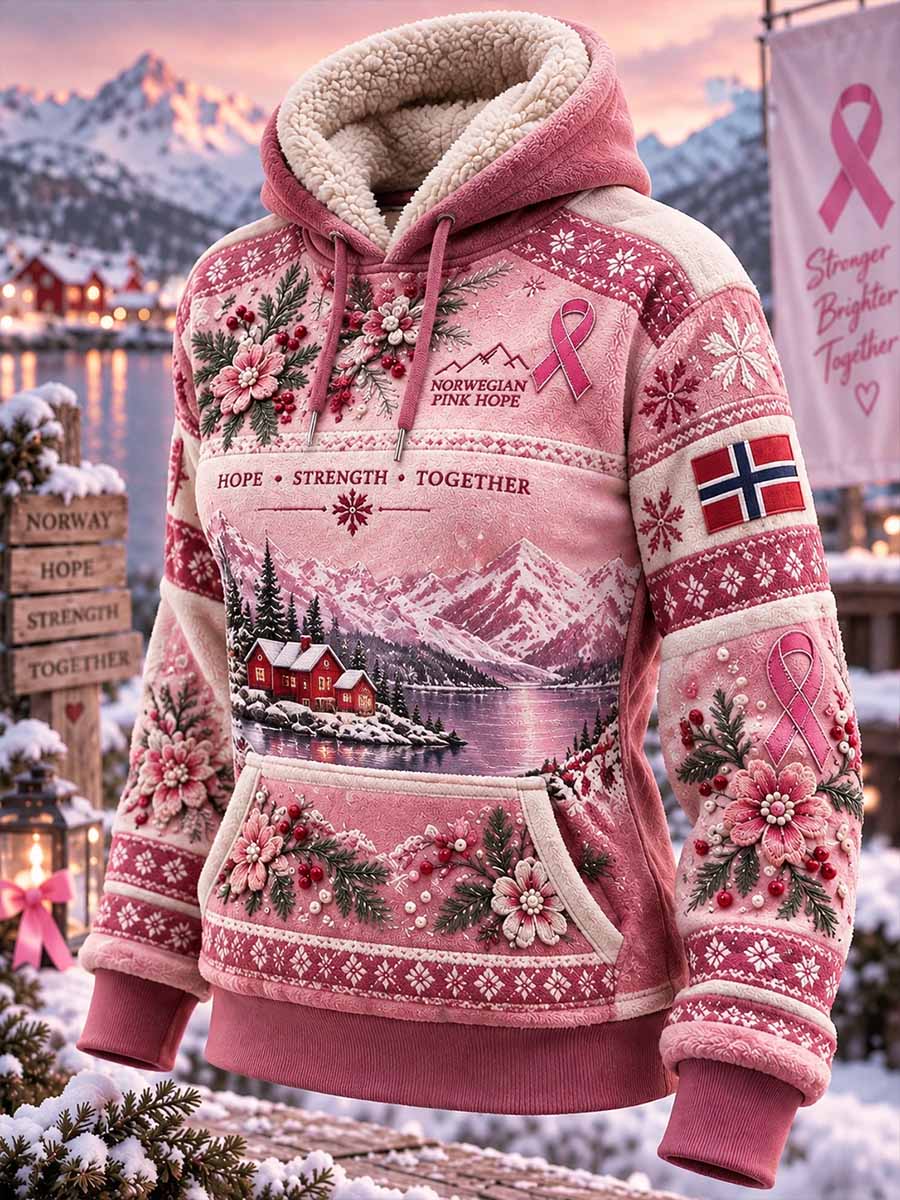 Damegenser med vintermønster til støtte for brystkreftbevissthet