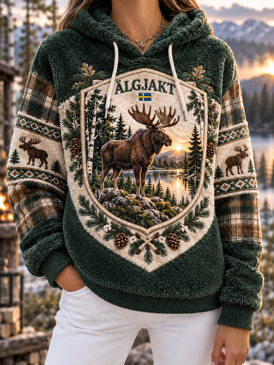 Kvinnors svensk jaktsäsong Flannel Hoodie Flannel