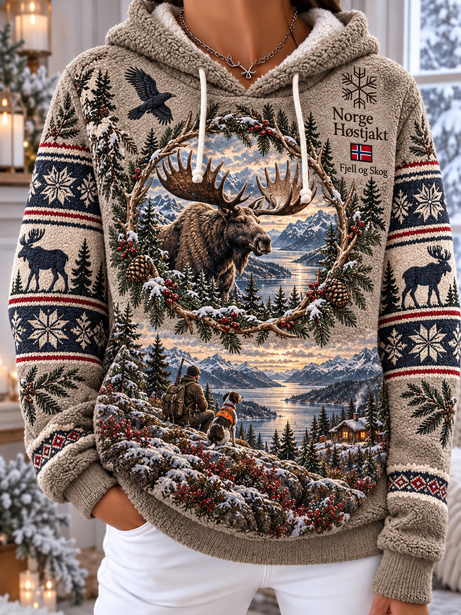 Kvinnernes jakt-seong Flannel Hoodie.