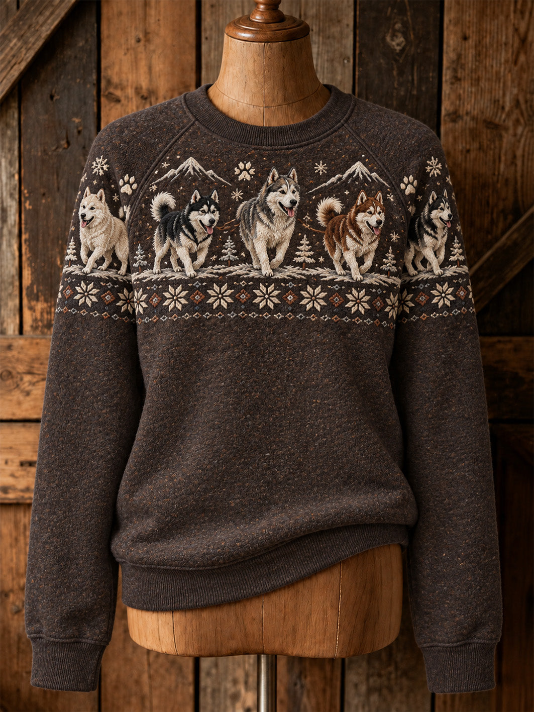 Kvinnlig söt sweatshirt med valpkonst och casual raglanärmar