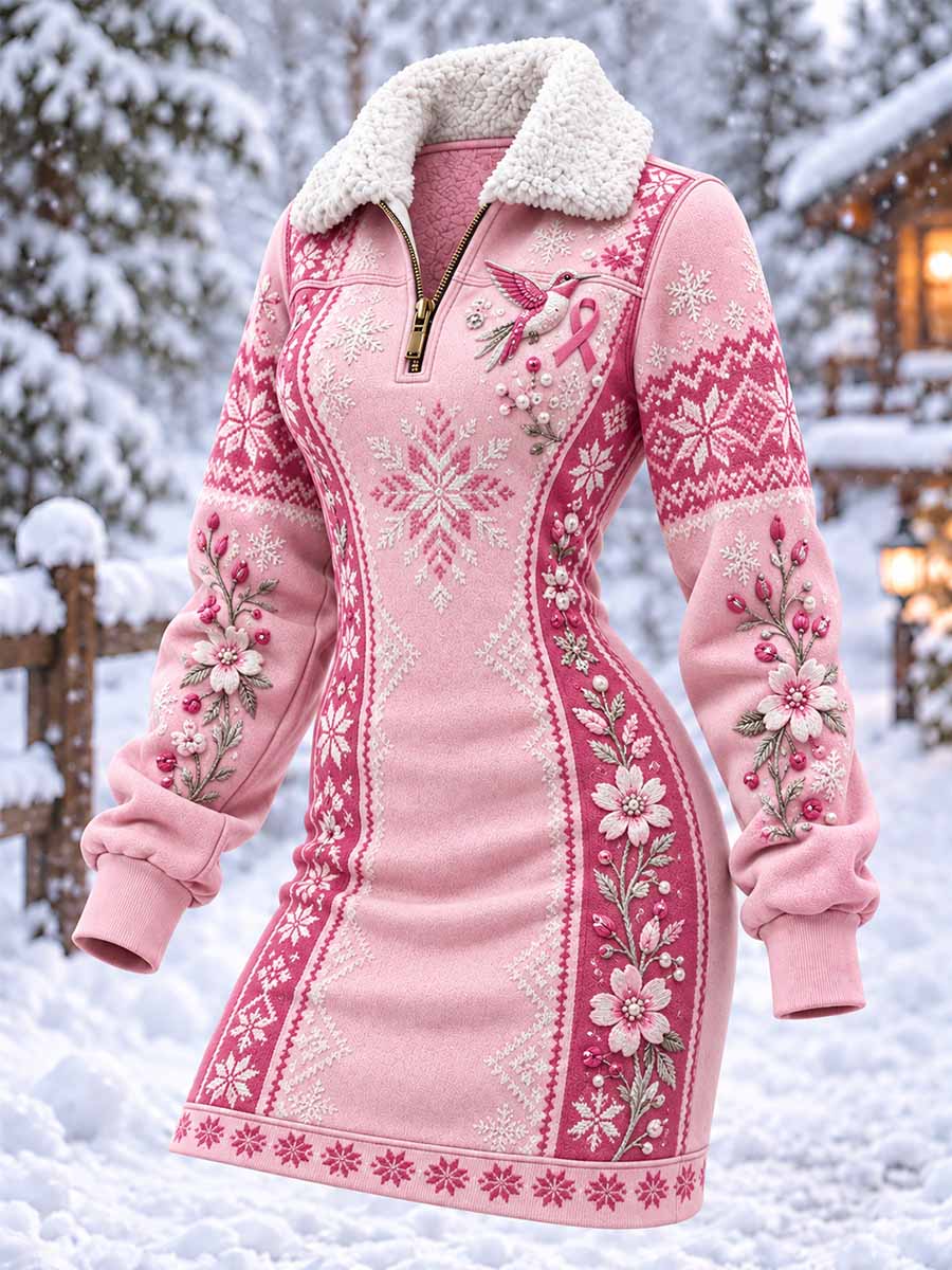 Kvinner rosa bånd kunst utskrift kjole