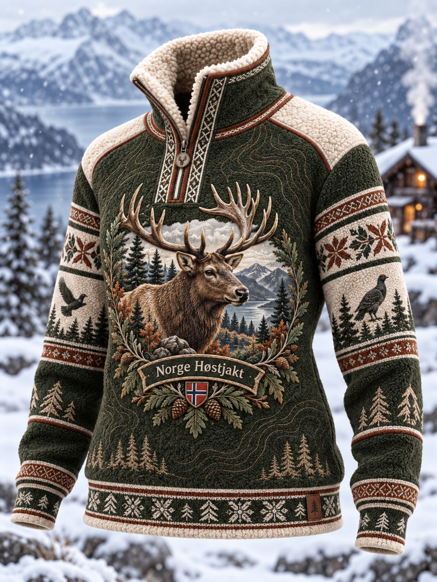 Dames norsk jaktsesong kompositt fleece-hettegenser