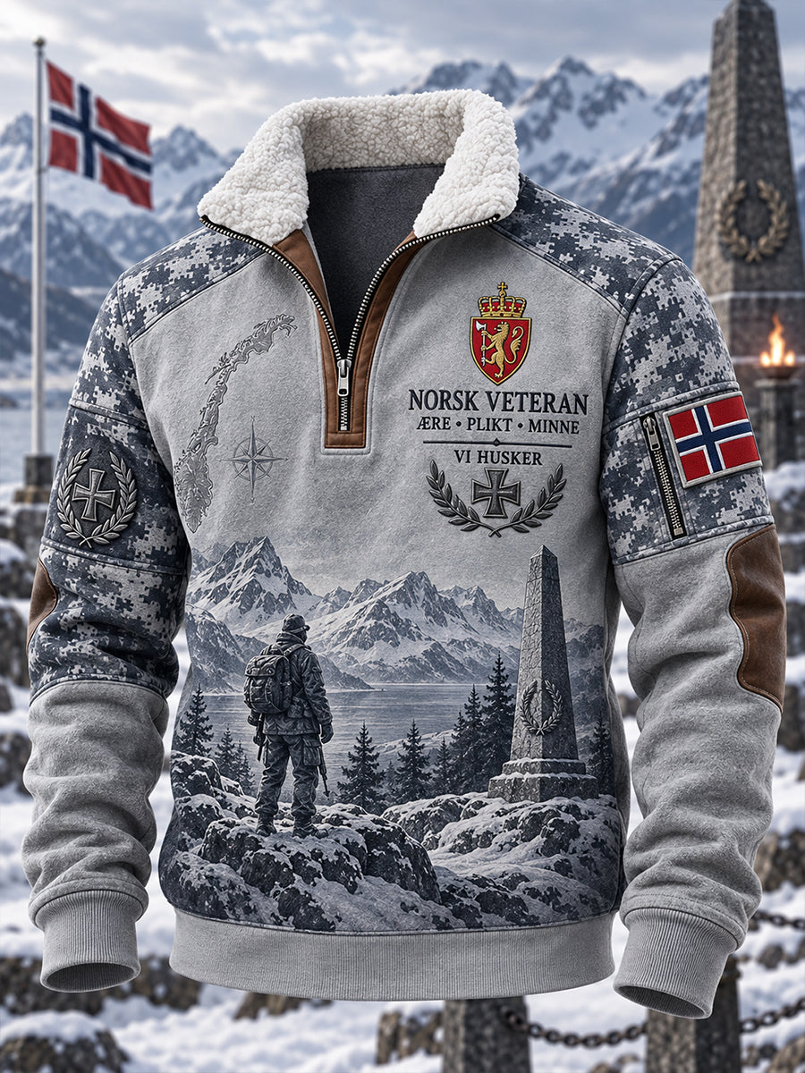 Menns norsk militær minnepolotrøye