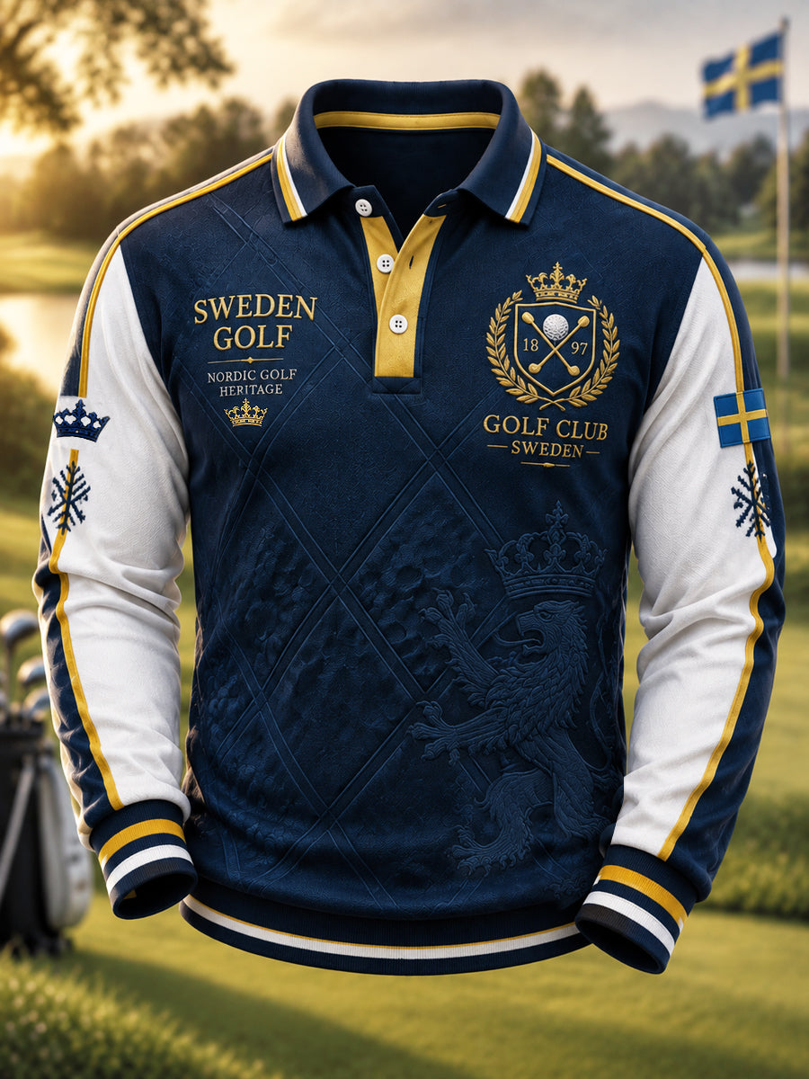 Mäns svenska Golf Patchwork Business Polo tröj