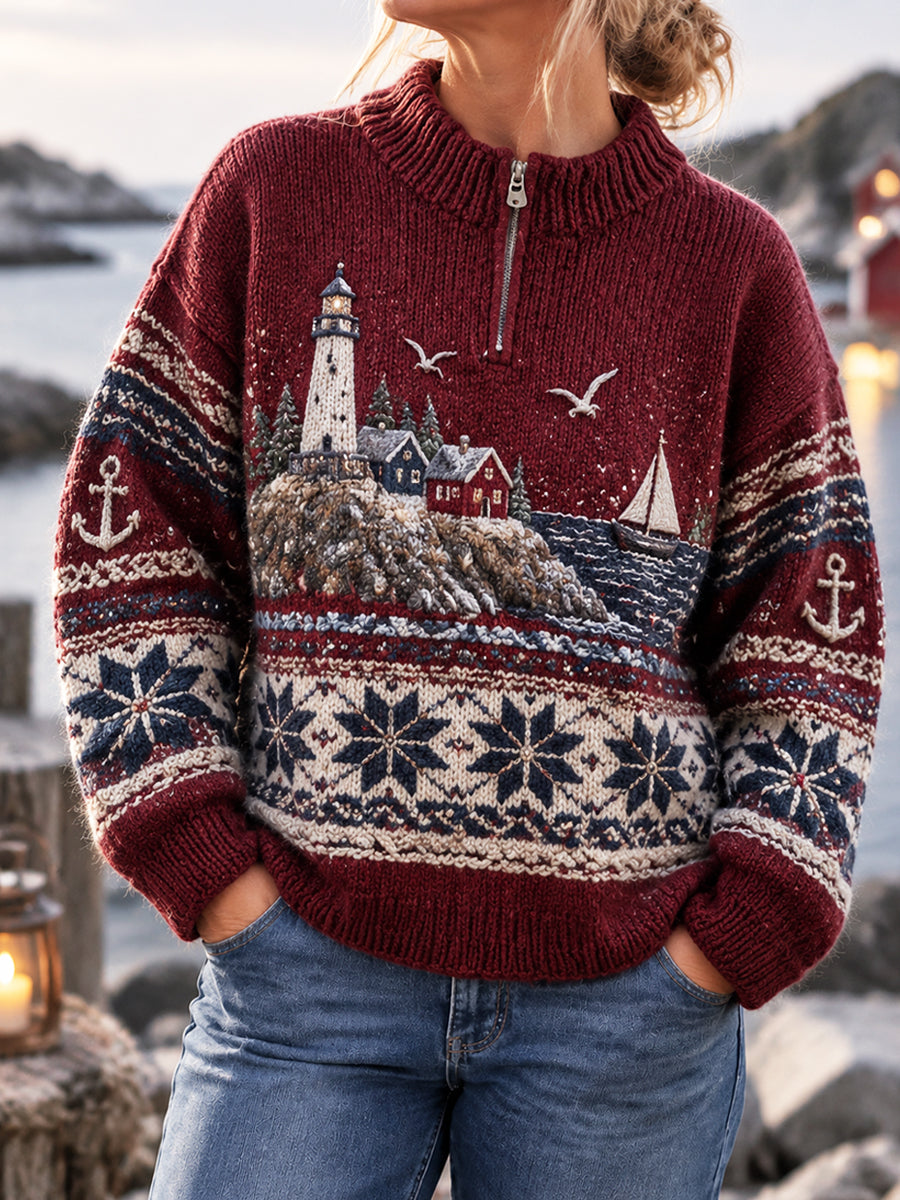 Kvinnors Vintage Kustkultur Färöarnas tröjar