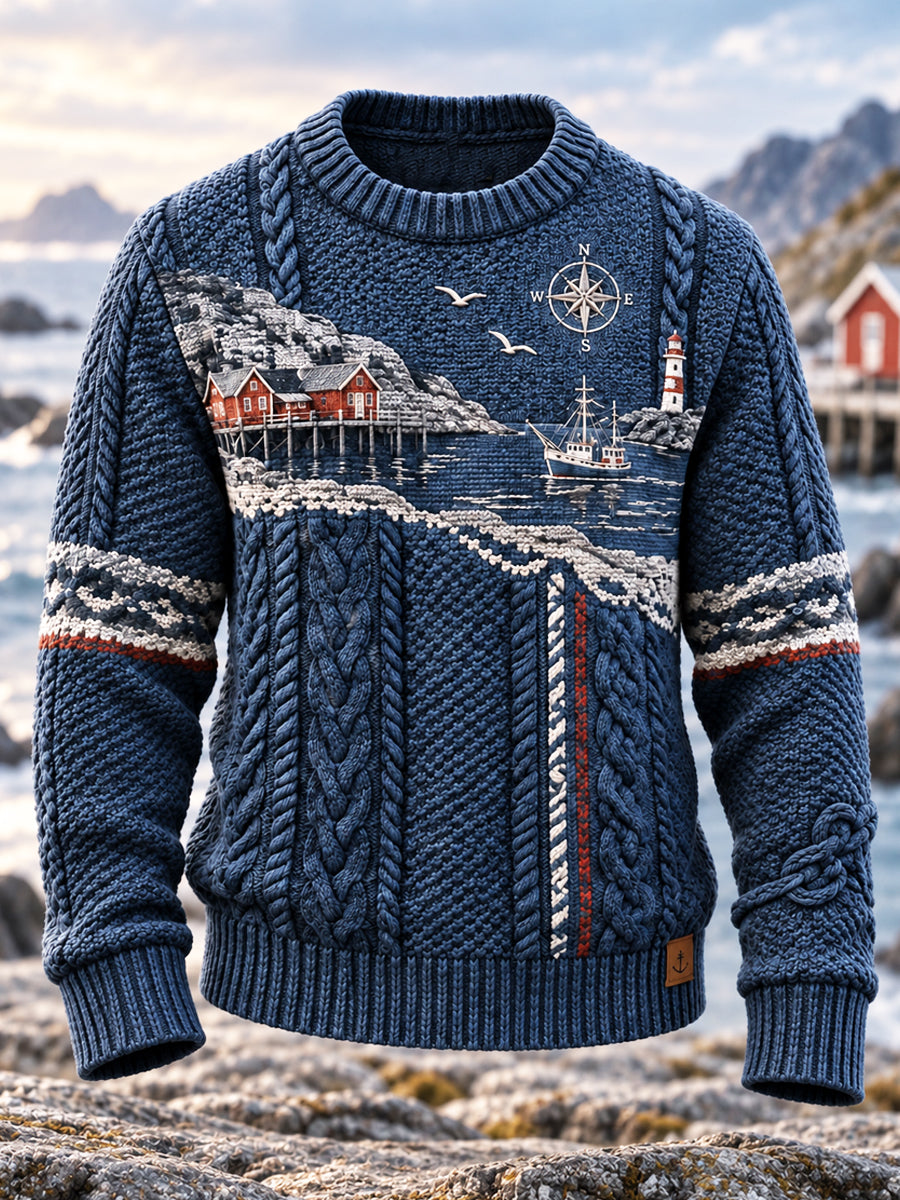 Retro Nordic Kustnära inspirerad casual Sweatshirt