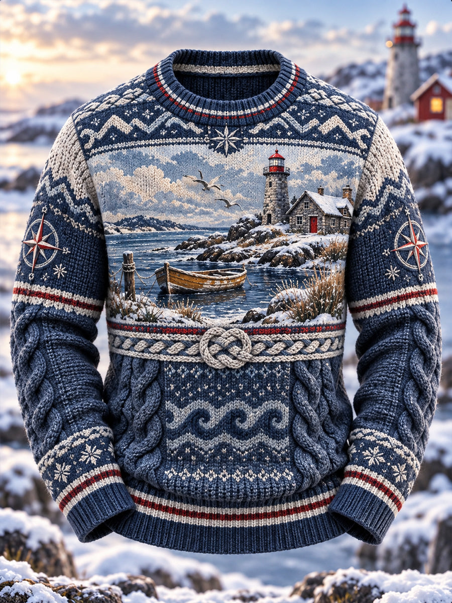 Mäns Nordiska Vinter Heritage Imitation Tröjar