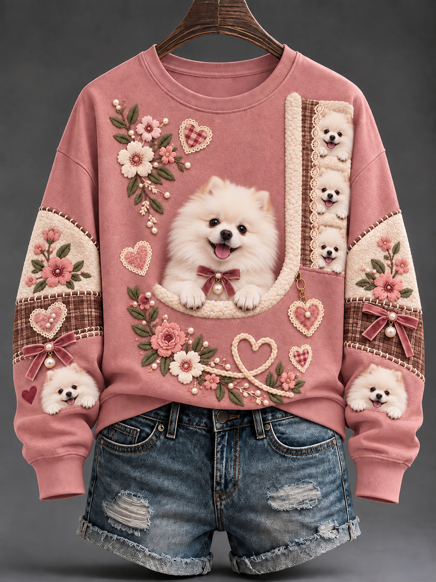 Kvinnors söta djur Print Sweatshirt