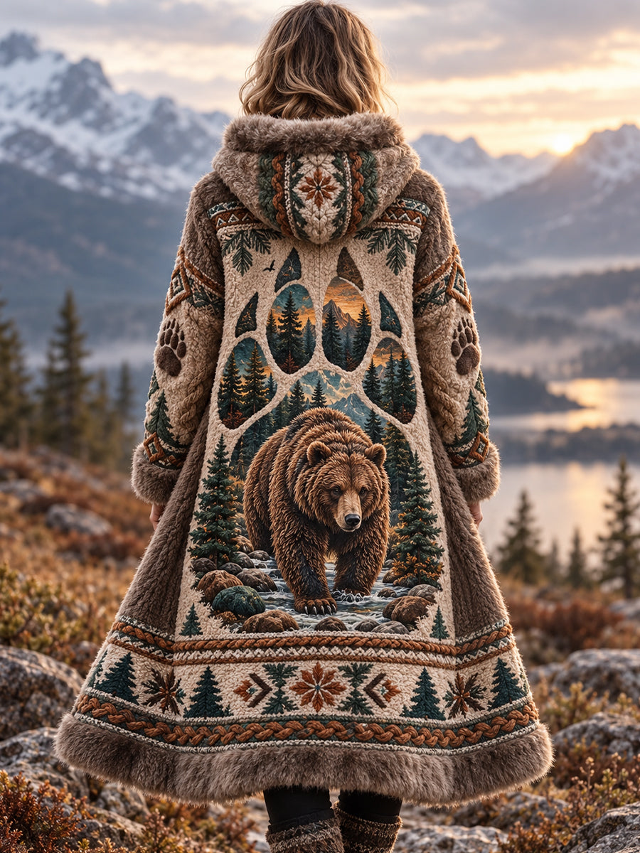 Dams jacka i nordiskt djurdesign, flanell