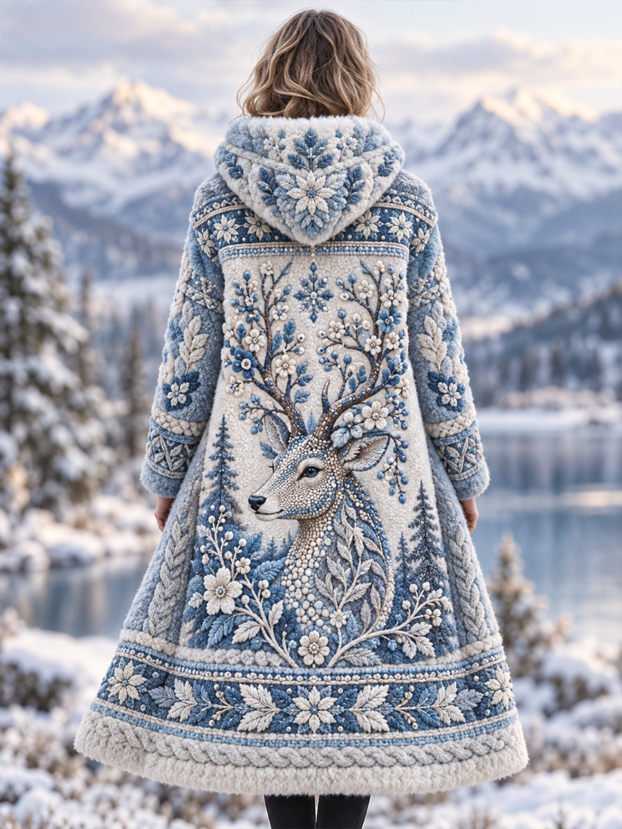 Dams jacka i nordiskt djurdesign, flanell