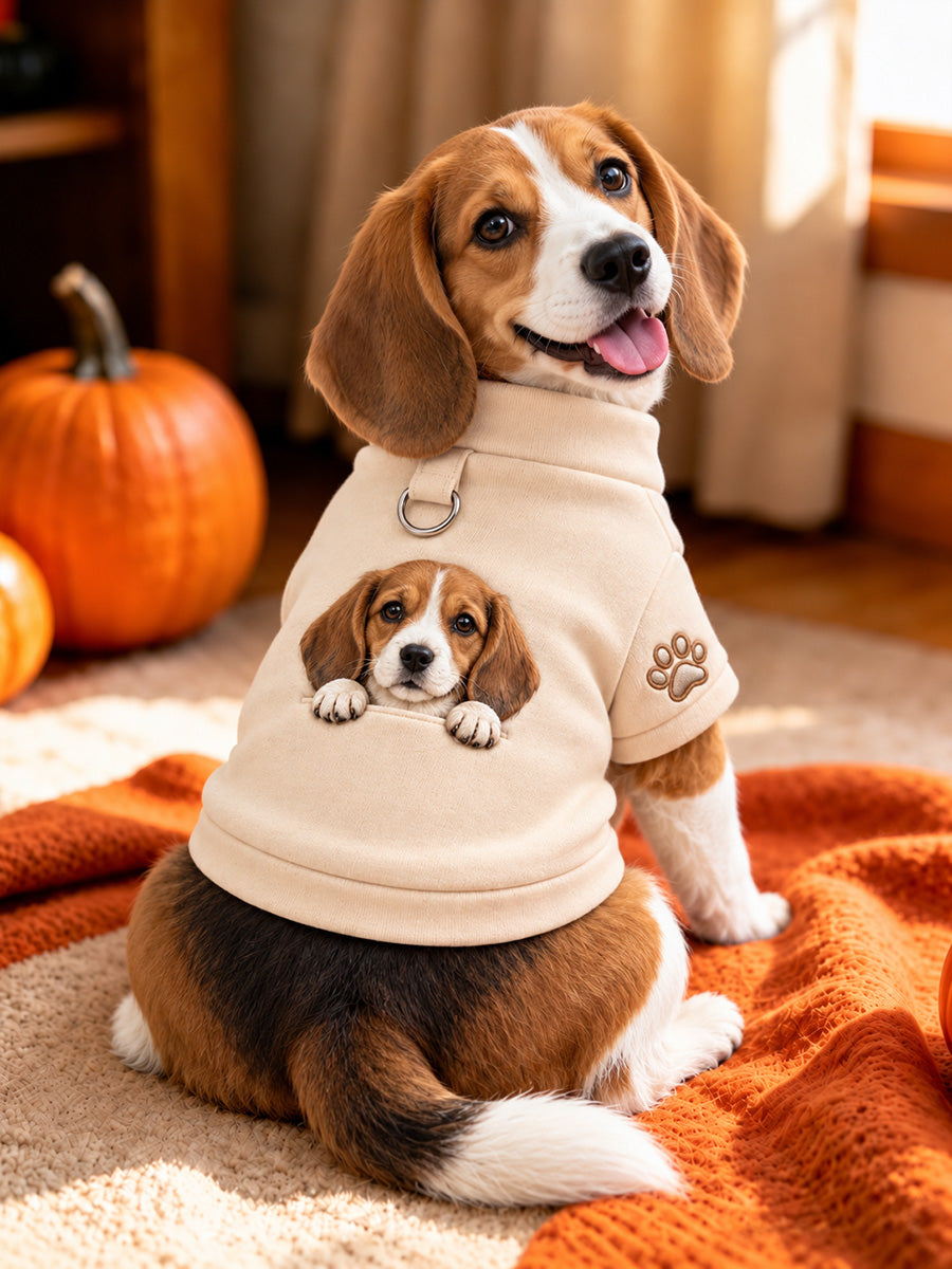 Söt Beagle Print Hund Short-Sleeve skjorta (med D-ring)