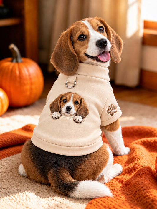 Söt Beagle Print Hund Short-Sleeve skjorta (med D-ring)