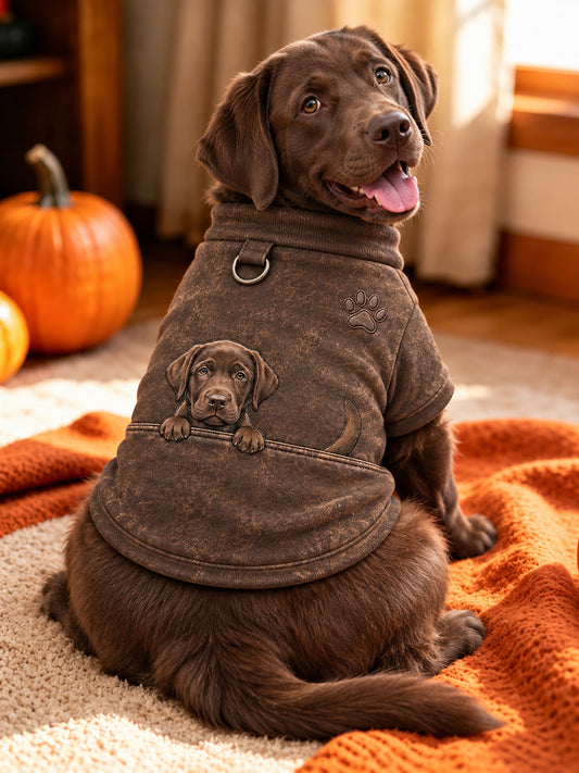Söt choklad Labrador Retriever Print Hund Short-Skjorta (med D-ring)