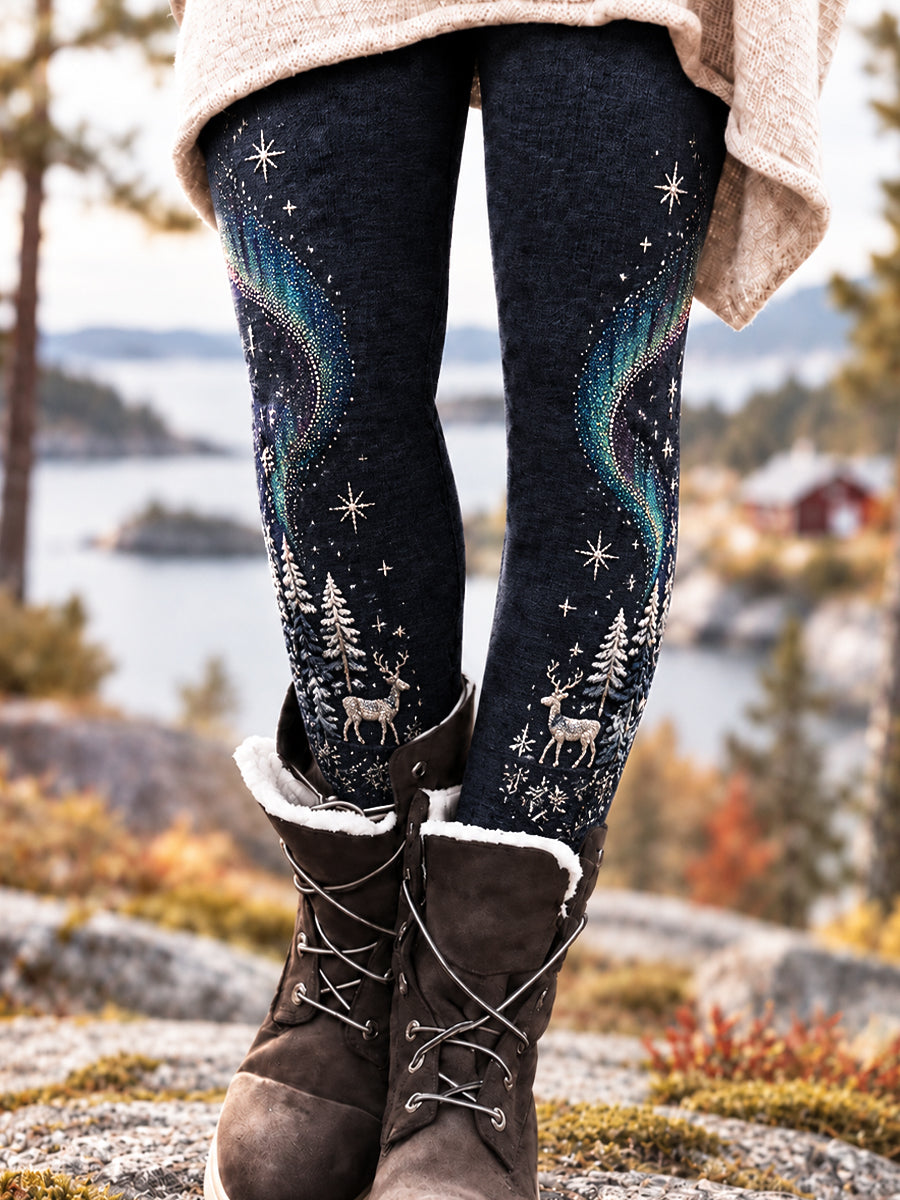 Kvinnors Retro Nordiska Aurora Leggings