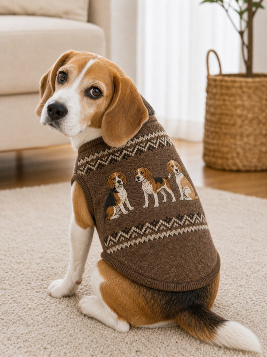 Vintage Beagle hundar Isle Mönster Skriv ut Husdjur ärmlösa västa