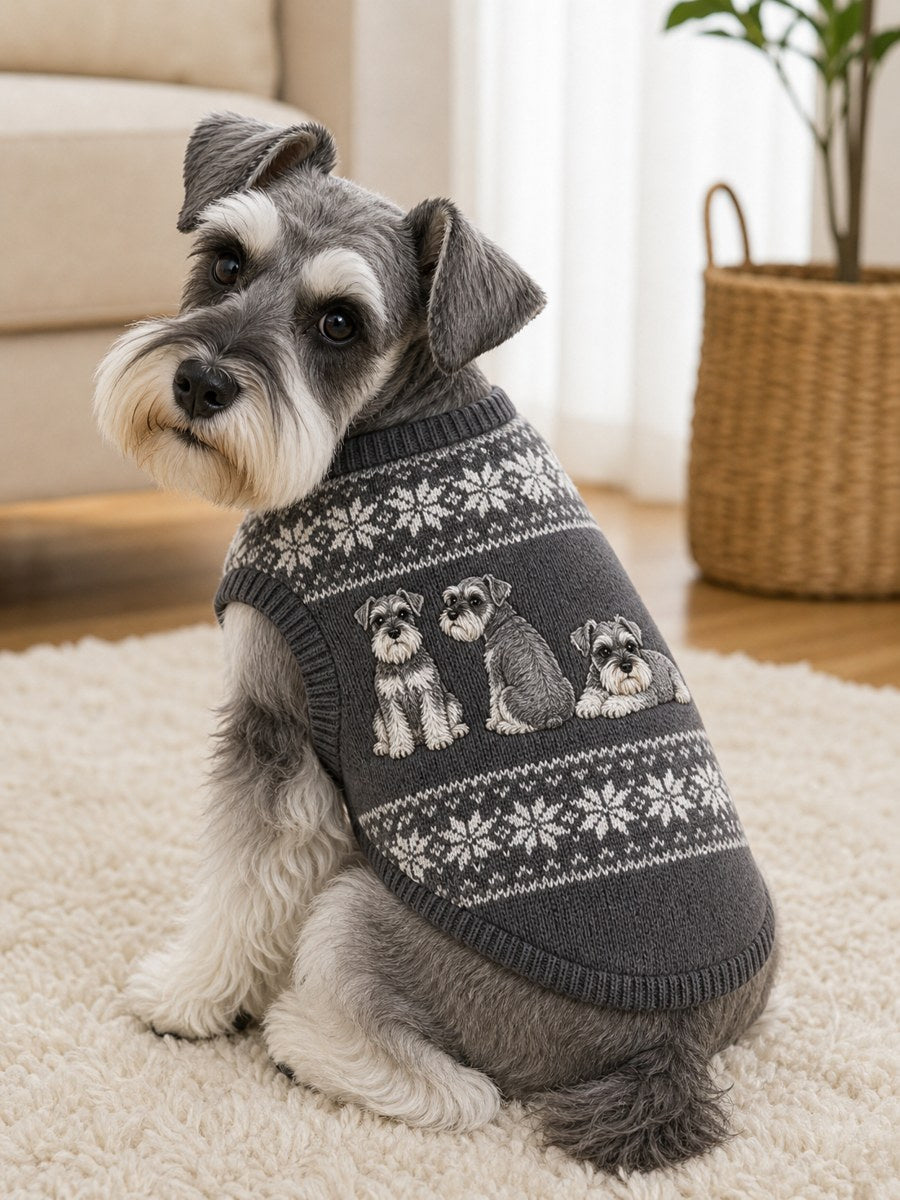 Vintage Schnauzer hundar Isle Mönster Skriv ut Husdjur ärmlösa västa