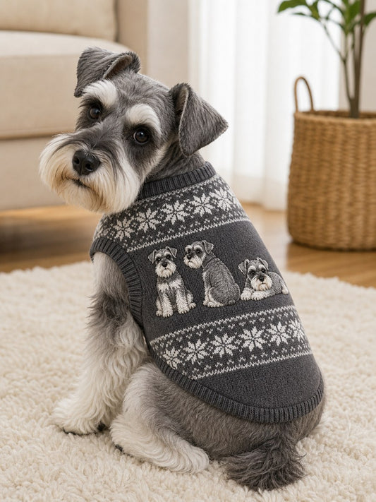 Vintage Schnauzer hundar Isle Mönster Skriv ut Husdjur ärmlösa västa